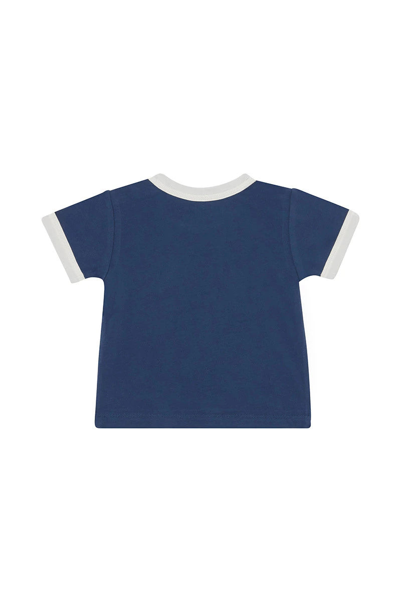 Bonds Roomies Ringer Tee - Bastille Blue / Sesame Seed