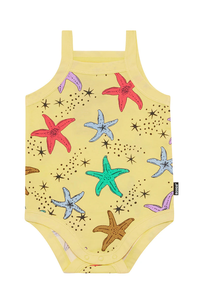 Bonds Roomies Singlet Suit - Starry Sea Sway Yellow