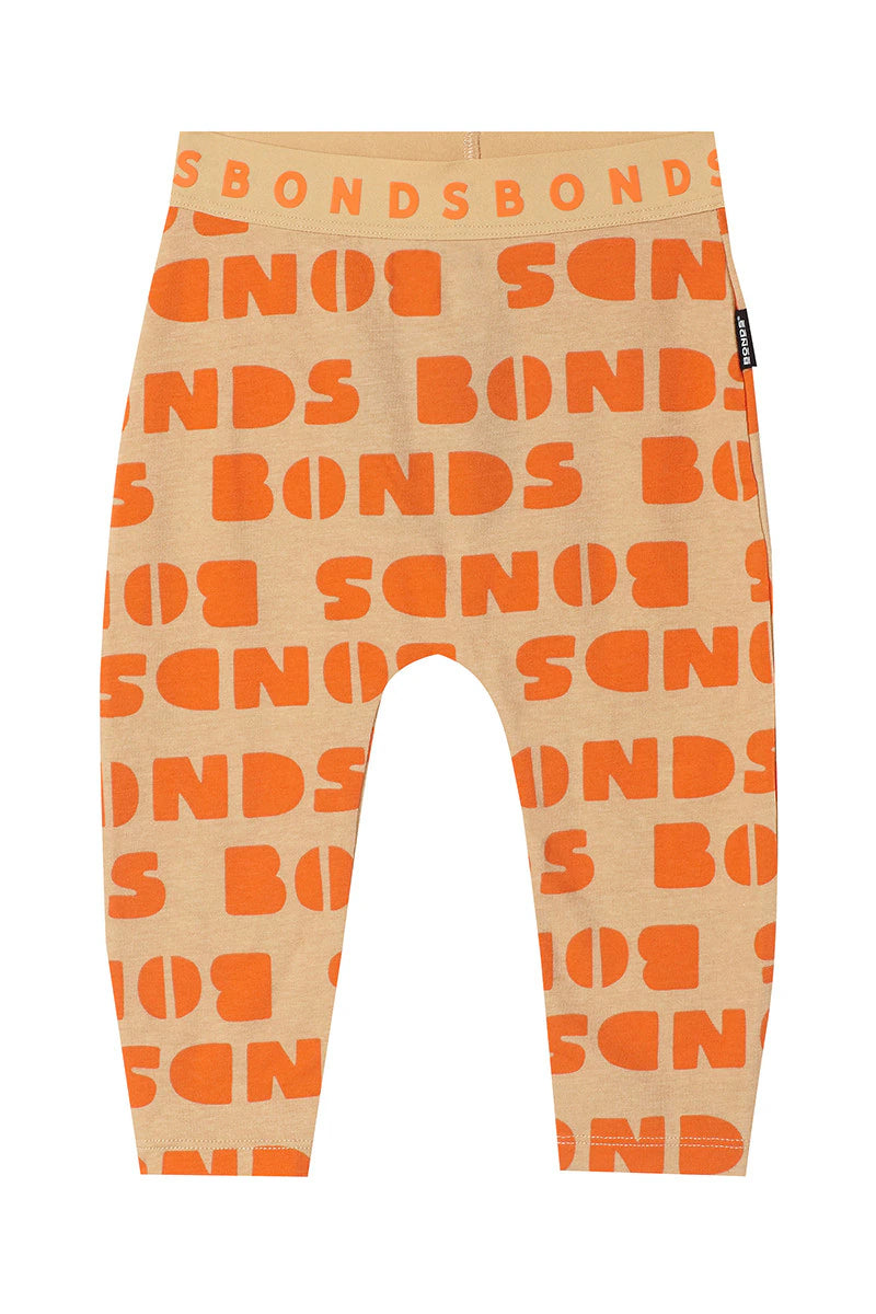 Bonds Stretchies Leggings - Bonds Block Orange Jam