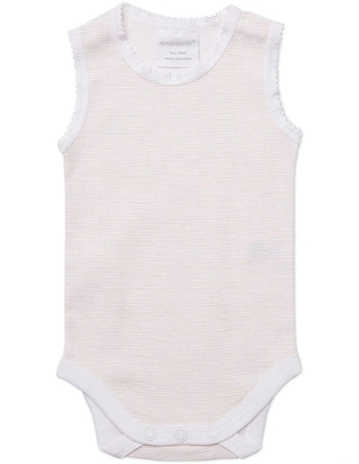 Marquise Stripe Bodysuit 2 Pack - Cherry Pink/White