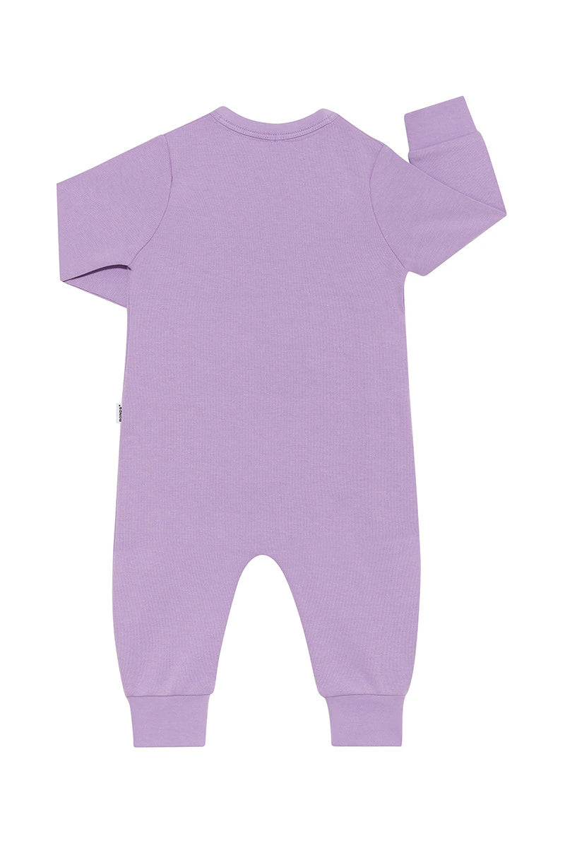Bonds Tech Sweats Zip Wondersuit - Cotton Purple Pansy