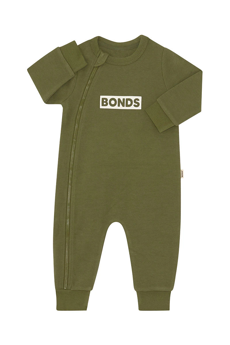 Bonds Tech Sweats Zip Wondersuit - Hiker Green