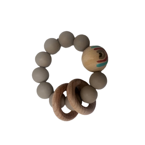 My Little Giggles Silicone Ring Teether - Taupe