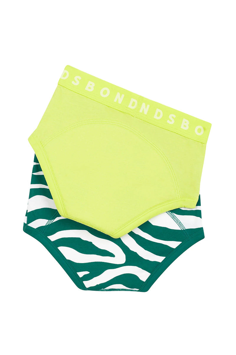 Bonds Whoopsies Toilet Training Undies 2 Pack - Ziggy Zebra/ Lemon Teatree Lime