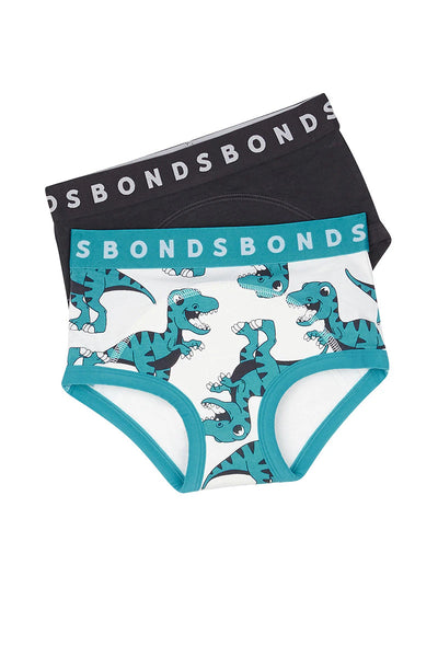 Bonds Whoopsies Toilet Training Undies 2 Pack - Danny Dino Teal