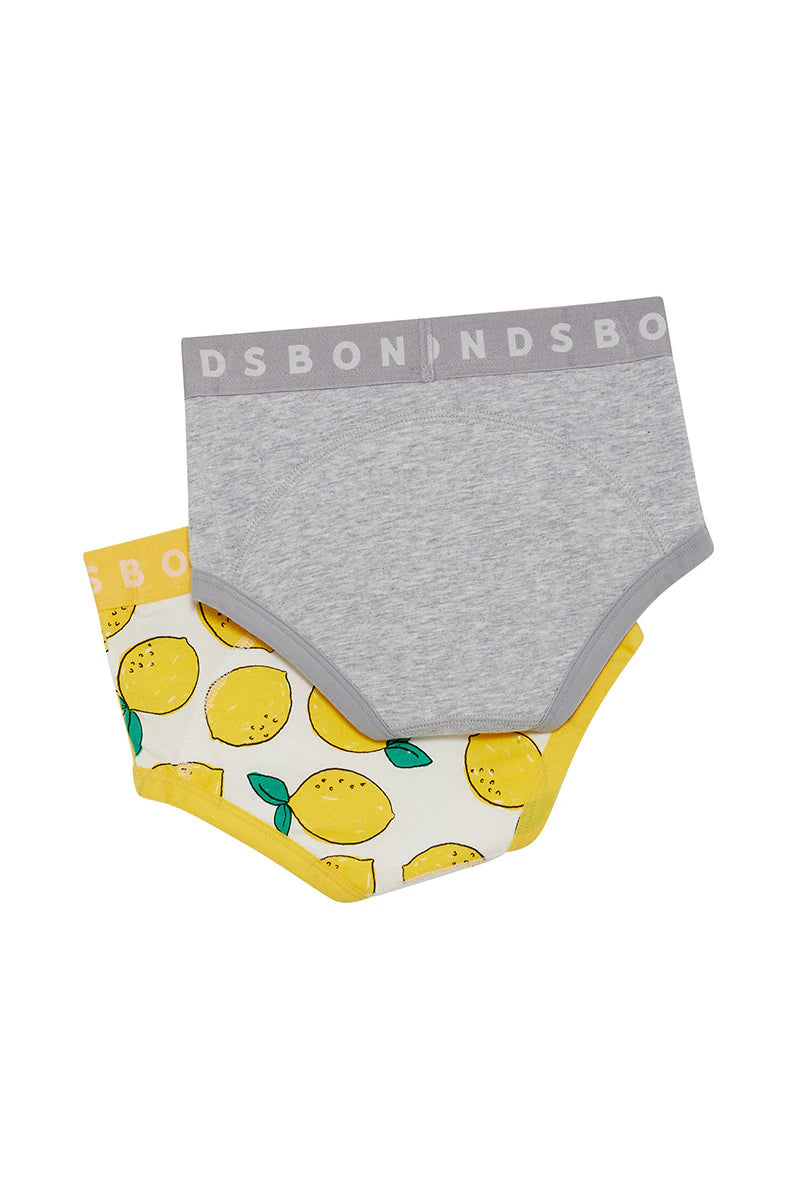 Bonds Whoopsies Toilet Training Undies 2 Pack - Lemon Squeezy/New Grey Marle