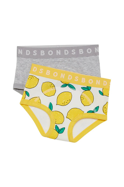 Bonds Whoopsies Toilet Training Undies 2 Pack - Lemon Squeezy/New Grey Marle