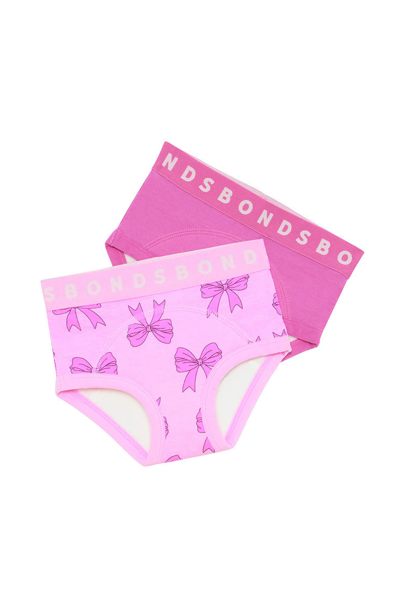 Bonds Whoopsies Toilet Training Undies 2 Pack - Bow-Tastic / Cotton Pretty Power