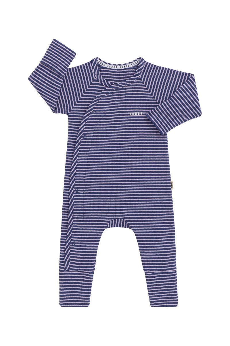 Bonds Wide Needle Rib Coverall - Bastille Blue/Lilac Ice