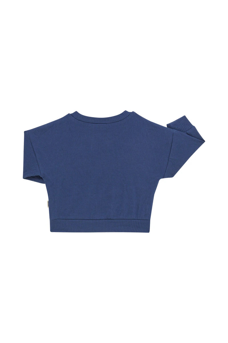 Bonds Wide Needle Rib Pullover - Bastille Blue