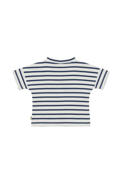 Bonds Wide Needle Rib Tee - Marscapone /Bastille Blue