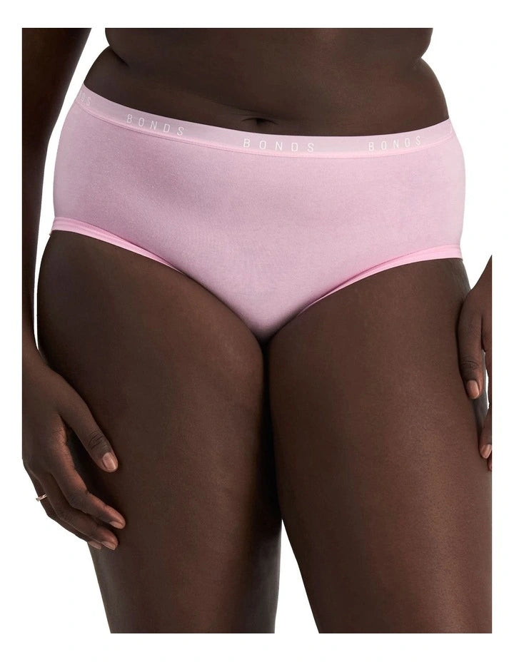 Bonds Womens Cottontails Full Brief 3 Pack - Pink/Multi