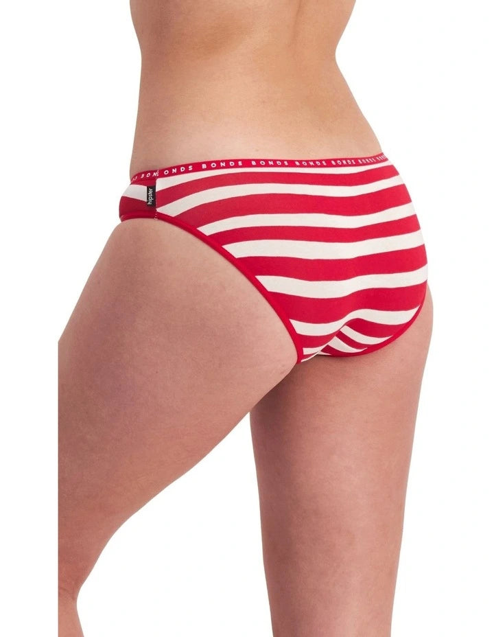 Bonds Womens Hipster Bikini 3 Pack - Red Stripe/Pink/Mascarpone