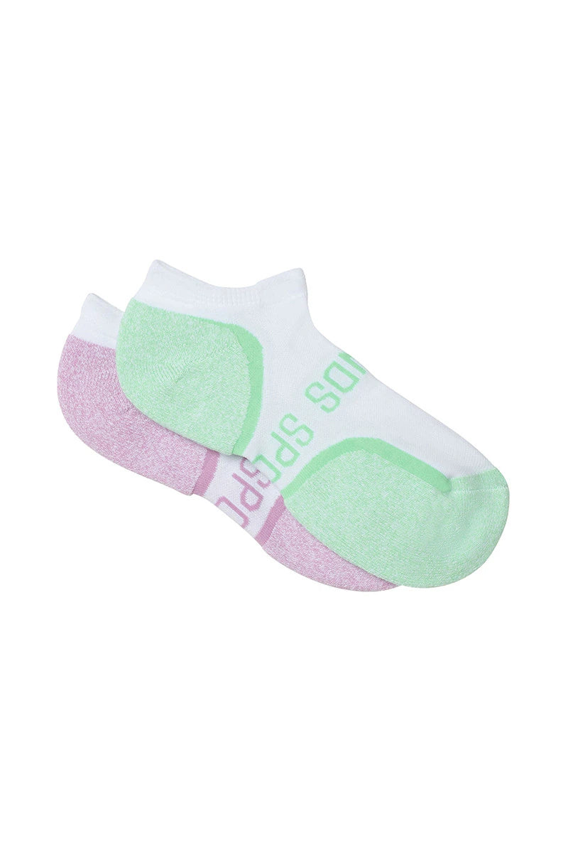 Bonds Womens Ultimate Comfort Low Cut Socks 2 Pack - White/ Avatar/ Lilac Glaze