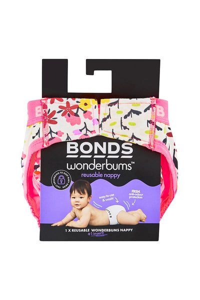 Bonds Wonderbums Reusable Nappy - Can I Posy A Question White