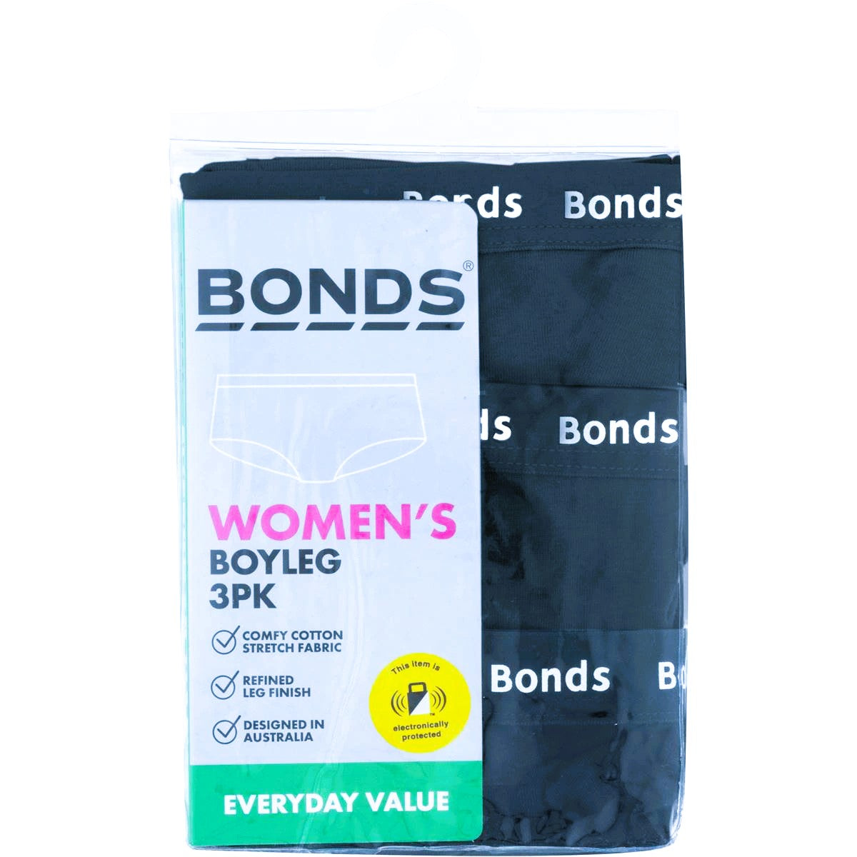 Bonds Womens Boyleg 3 Pack - Navy