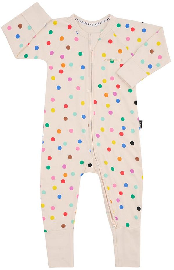 Bonds Zip Wondersuit - Confetti Love Macadamia