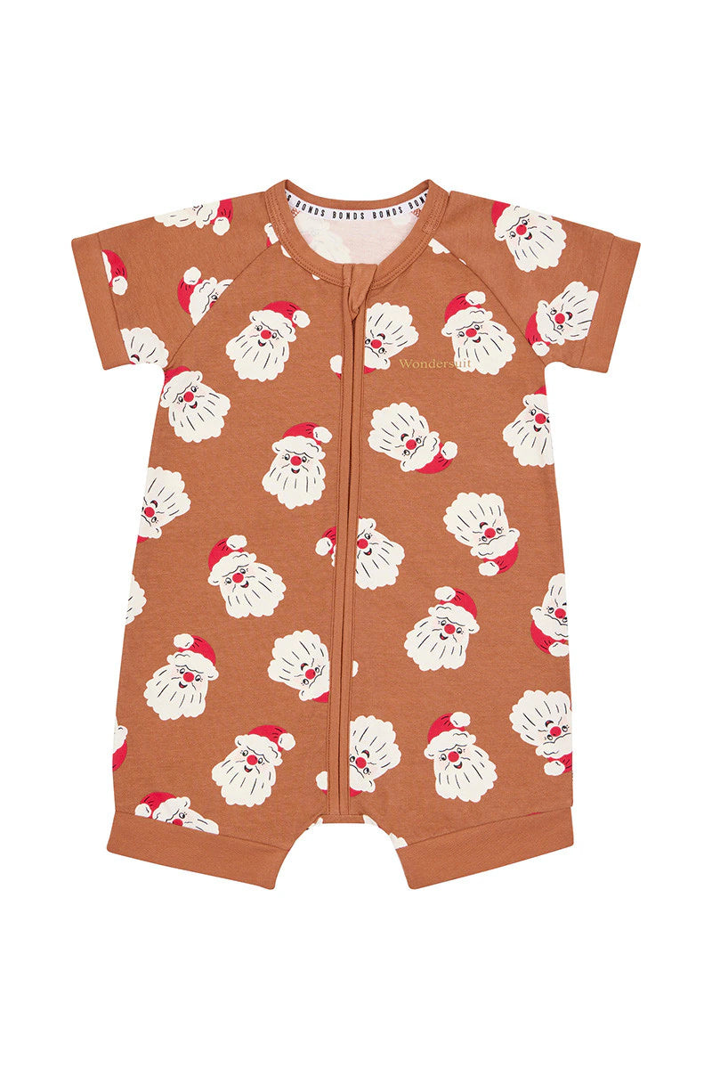 Bonds Zip Romper - Mr. Clause Brown