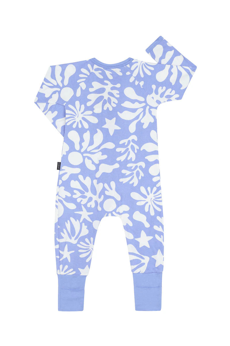 Bonds 2 Way Zip Wondersuit - Floral Coral Drift Light Blue