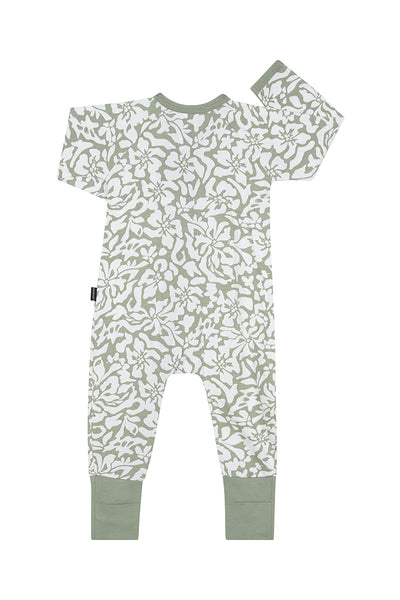 Bonds 2 Way Zip Wondersuit - Flowers In The Wind Misty Sage