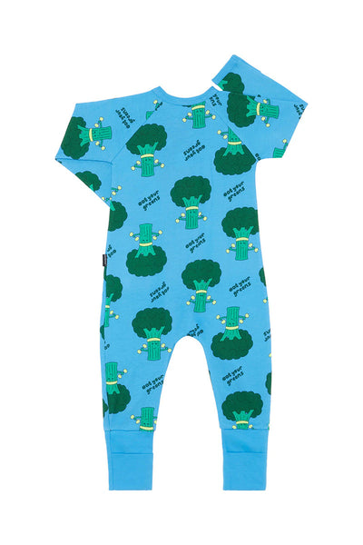 Bonds Zip Wondersuit - Eat Your Greens Blue