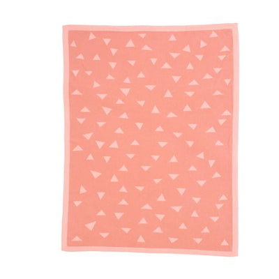 All 4 Ella Knitted Blanket - Triangle Pink