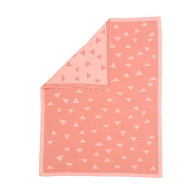 All 4 Ella Knitted Blanket - Triangle Pink