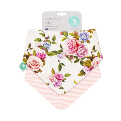 All 4 Ella Bandana Bibs 2 Pack - Rose