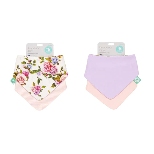 All 4 Ella Bandana Bibs 2 Pack - Rose