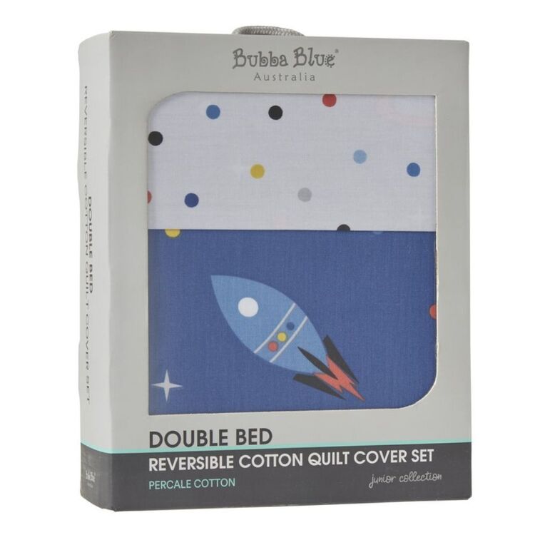 Bubba Blue Galactic Sky 225 Thread Count Cotton Quilt Cover Set Double Bed Double