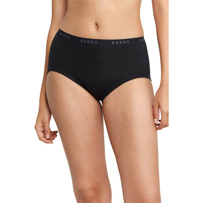 Bonds Women's Cottontails Full Brief 2 Pack - Black