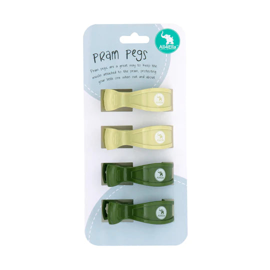 All 4 Ella 4 Pack Pegs Soft lime/Forest Green