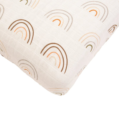 All 4 Ella Bamboo Cotton Fitted Cot Sheet - Earth Rainbow