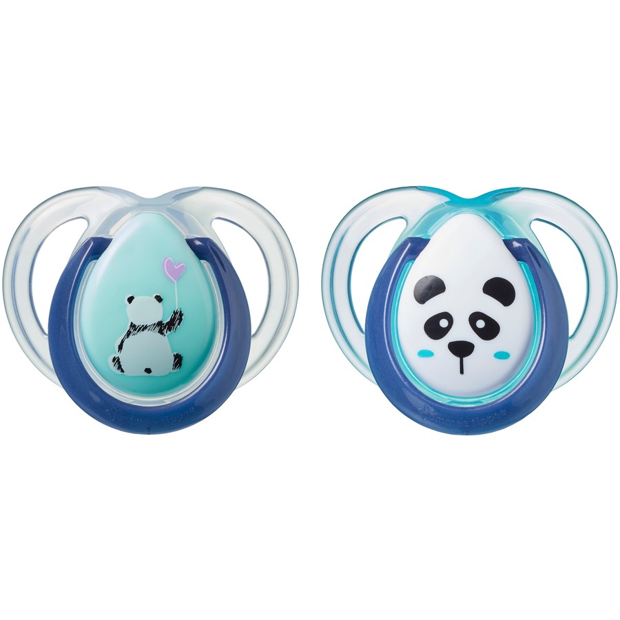 Tommee Tippee Closer To Nature Any Time Soothers 0-6 Months 2 Pack - Clear/Aqua