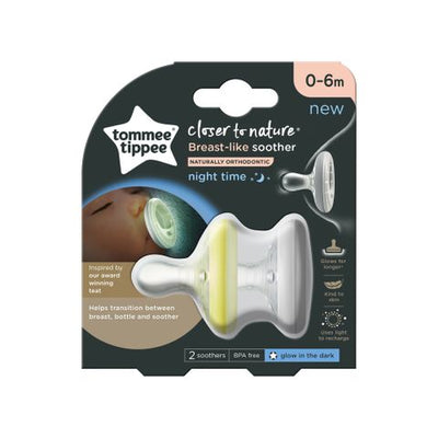 Tommee Tippee Closer To Nature Breast Like Soother Day & Night 2 Pack