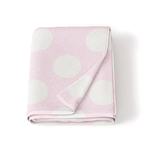 Bubba Blue Polka Dots Velour Bath Towel - Pink
