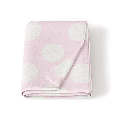 Bubba Blue Polka Dots Velour Bath Towel - Pink