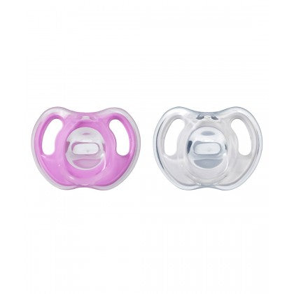 Tommee Tippee Ultra Light Silicone Baby Soother 0-6 Months 2 Pack - Purple Pack