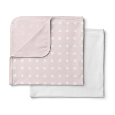 Bubba Blue Everyday Essentials 2 Pack Jersey Wraps - White/Pink Stars