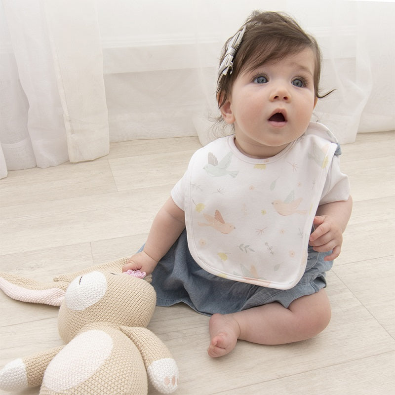 Living Textiles 2 Pack Baby Bibs - Ava/Blush Floral