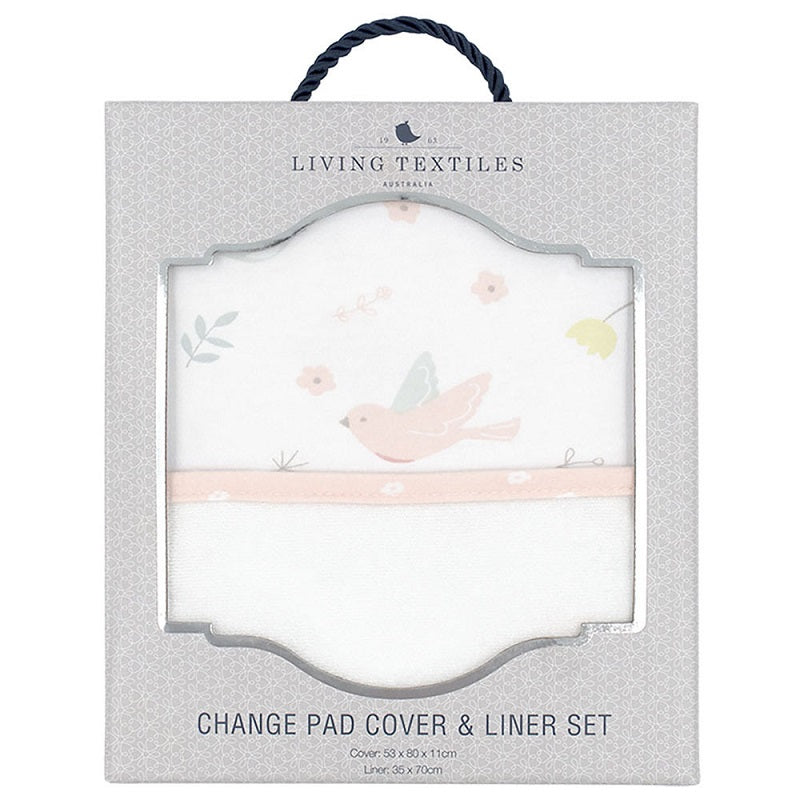 Living Textiles Change Pad Cover & Liner Set - Ava Birds