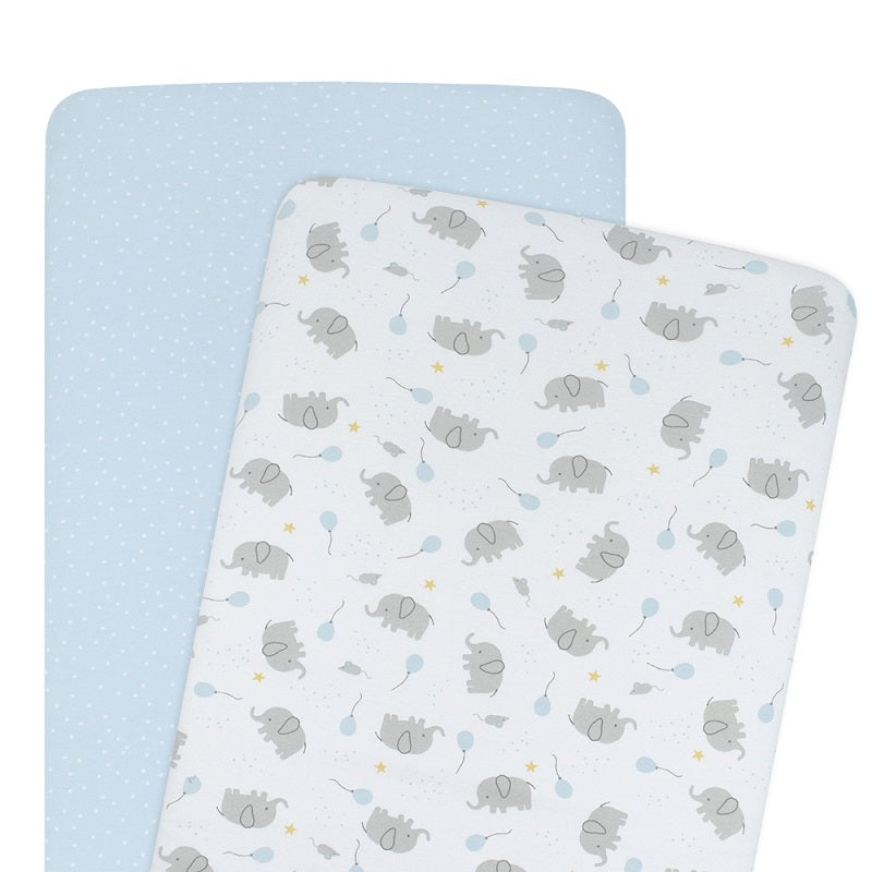 Living Textiles 2 Pack Co-Sleeper/Cradle Fitted Sheets - Mason/Confetti