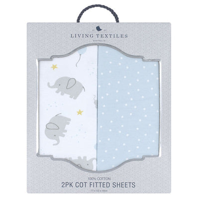 Living Textiles 2 Pack Jersey Cot Fitted Sheets - Mason/Confetti