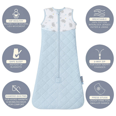 Living Textiles Smart Sleep Sleeping Bag 2.5 TOG - Mason Elephant