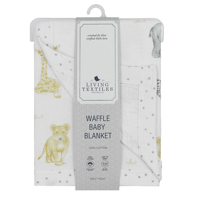 Living Textiles Cot Waffle Blanket - Savanna Babies