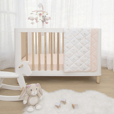 Living Textiles Quilted Cot Comforter - Ava/Blush Floral