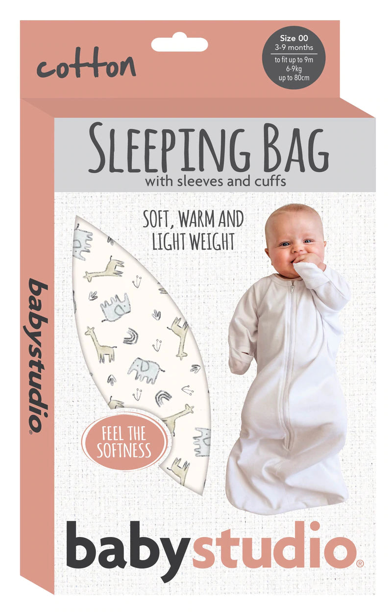 Baby Studio All In One Cotton Swaddlebag - Hugs Equals Love