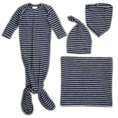 Aden and Anais Snuggle Knit Gift Set - Navy Stripe
