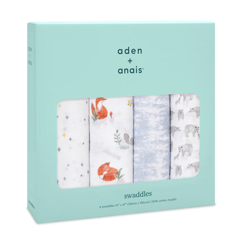 Aden and Anais Classic Swaddles 4 Pack - Naturally