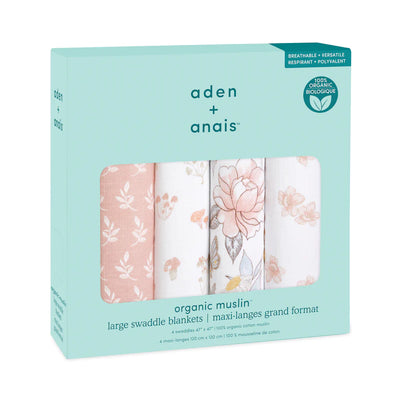 Aden And Anais Organic 4 Pack Swaddles - Earthly